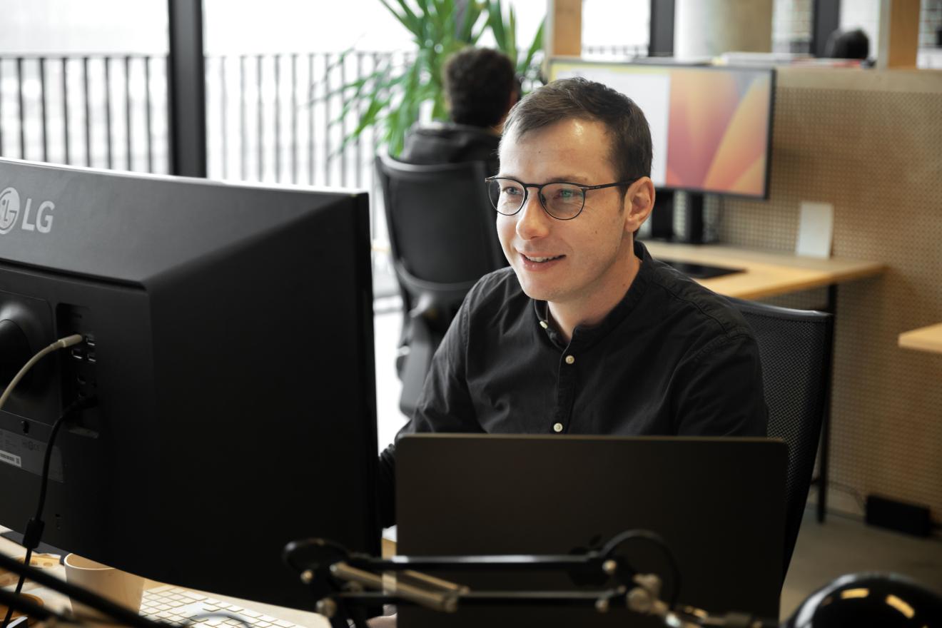Stijn aan het werk